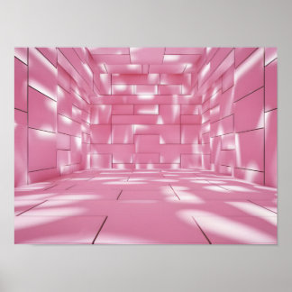 オリジナルピンクの背景（明るさと影） ポスター