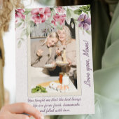 オリジナルピンクグリーンフローラフレーム写真マザーズ日 カード