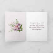 オリジナルピンクグリーンフローラフレーム写真マザーズ日 カード (内部)
