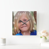 オリジナルファミリーフォト スクエア壁時計 (ホーム)