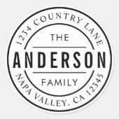 オリジナルファミリー名 | あなただけのリターンアドレスを作成 ラウンドシール (正面)