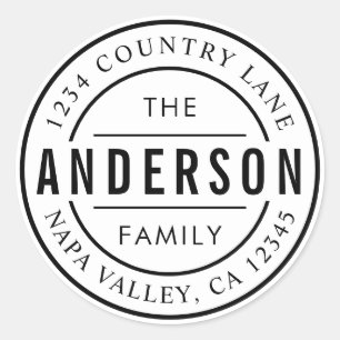 オリジナルファミリー名   あなただけのリターンアドレスを作成 ラウンドシール