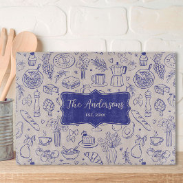 オリジナルファミリー名 キュート 手描き フード カッティングボード