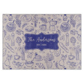 オリジナルファミリー名 キュート 手描き フード カッティングボード (正面)