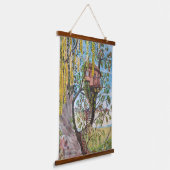 オリジナルファンタジーツリーハウスレジデンスイン油ハギン 吊り下げ型タペストリー (傾斜あり)