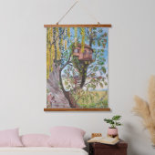 オリジナルファンタジーツリーハウスレジデンスイン油ハギン 吊り下げ型タペストリー (寝室)