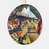 オリジナルファーマーズマーケット，ハリウッド，カリフォルニア セラミックオーナメント (左)
