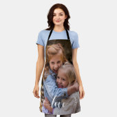 オリジナルフォトテンプレート ファミリーラブスクリプト エプロン (着用した状態)