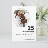 オリジナルフォトフレーム 25歳の誕生日 招待状 (スタンド正面)