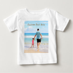 オリジナルフォトベビーTシャツカスタムテキスト ベビーTシャツ