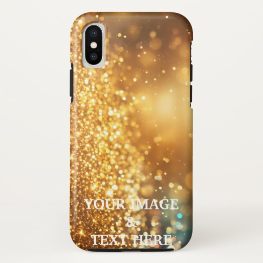 オリジナルフォト ゴールドラメ 名入れ カスタム Case-Mate iPhoneケース (裏面)