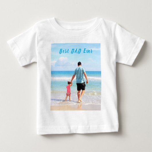 オリジナルフォト ベビーTシャツテキスト 世界一のダディ ベビーTシャツ (正面)