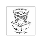 オリジナルフクロウの本のしおり ラバースタンプ (インプリント)