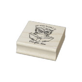 オリジナルフクロウの本のしるし ラバースタンプ (スタンプ)