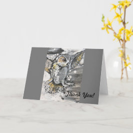 オリジナルフクロウ美術サンキューカード空白の – カード内 カード