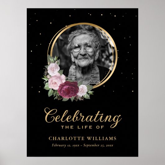 オリジナルフラワー お別れの会 供花看板 ポスター (正面)