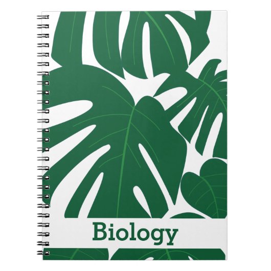 オリジナルフラワー モンステラ柄 ノートブック (正面)