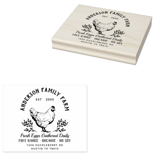 オリジナルフレッシュエッグファミリーファームゴムスタンプ ラバースタンプ (押印)