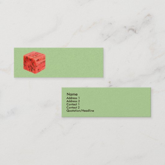 オリジナルフレッシュ甘い赤スイカ食品キューブ スキニー名刺 (正面/裏面)