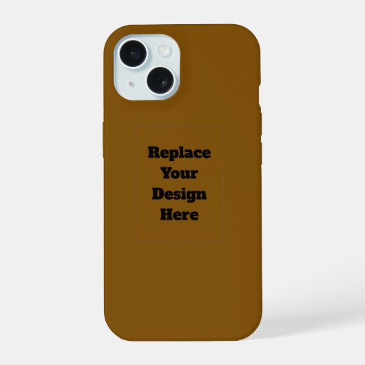 オリジナルブラウンを作成する iPhone 15ケース (裏面)