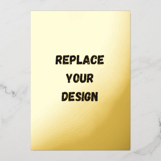 オリジナルブラックシンプルデザイン 写真またはテキストを追加 箔招待状 (正面)