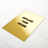 オリジナルブラックシンプルデザイン 写真またはテキストを追加 箔招待状 (回転した状態)