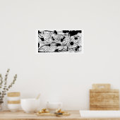 オリジナルブラック（ばちゃばちゃ）跳ねる絵画ズ ポスター (キッチン)