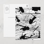 オリジナルブラック（ばちゃばちゃ）跳ねる絵画ズ ポストカード (正面/裏面)