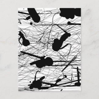 オリジナルブラック(ばちゃばちゃ)跳ねる絵画ズ ポストカード