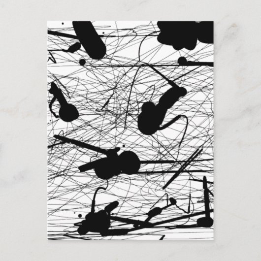 オリジナルブラック（ばちゃばちゃ）跳ねる絵画ズ ポストカード (正面)