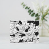 オリジナルブラック（ばちゃばちゃ）跳ねる絵画ズ ポストカード (スタンド正面)