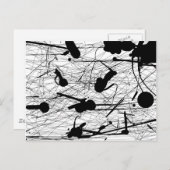 オリジナルブラック（ばちゃばちゃ）跳ねる絵画ズ ポストカード (正面/裏面)