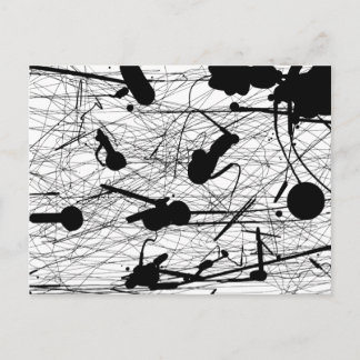 オリジナルブラック(ばちゃばちゃ)跳ねる絵画ズ ポストカード