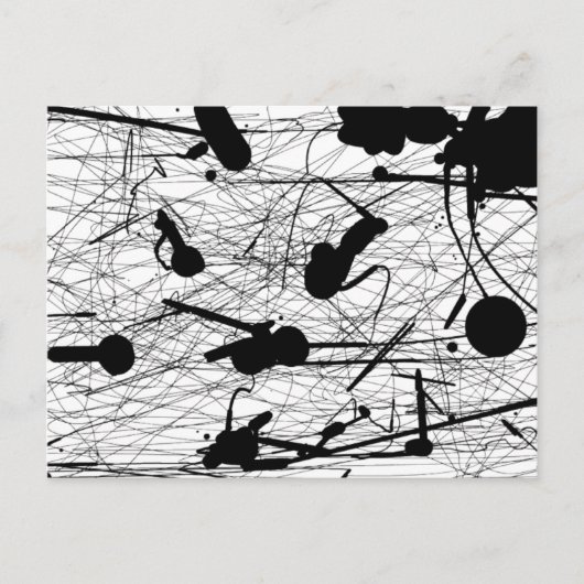 オリジナルブラック（ばちゃばちゃ）跳ねる絵画ズ ポストカード (正面)