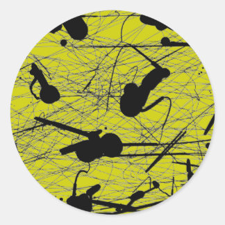 オリジナルブラック(ばちゃばちゃ)跳ねる絵画ズ ラウンドシール