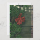 オリジナルブランドの緑のシンプルなメリークリスマス 招待状 (裏面)