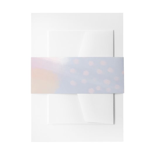 オリジナルブルー抽象芸術ア結婚ート 招待状ベリーバンド (正面例)