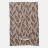 オリジナルブロックプリントの葉のデザインが素敵なキッチンタオル キッチンタオル (縦)