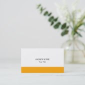 オリジナルプレーンユニークミニマリストオレンジホワイト 名刺 (スタンド正面)