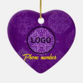 オリジナルプードルハートオルナメント - 心がこもったギフト セラミックオーナメント (裏面)