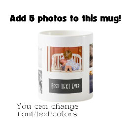 オリジナルベスト(あなたのテキスト) Ever コラージュ写真 コーヒーマグカップ