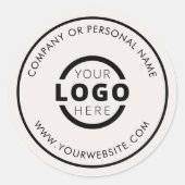 オリジナルベージュ販促ビジネスロゴブランド ラウンドシール (正面)