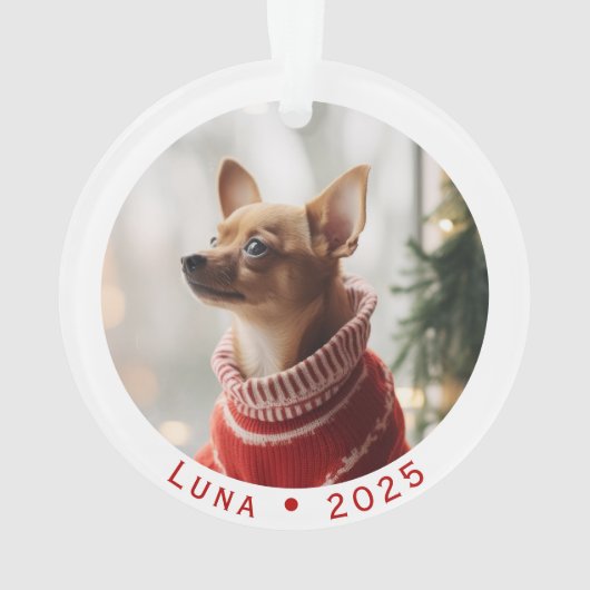 オリジナルペットのクリスマスオーナメント - 写真入り オーナメント (裏面)