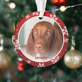 オリジナルペットの写真&名前のクリスマスデザイン オーナメント