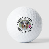 オリジナルペットの犬の写真を作成 ゴルフボール (正面)