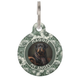 オリジナルペットテーマギフト アネモネ フラワーパターン ペット　ネームタグ