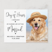 オリジナルペットフォト シンプルQRコード 犬 ウェディングアイ インビテーションポストカード (正面)