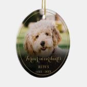 オリジナルペットメモリアルフォト ゴールドスクリプト セラミックオーナメント (右)