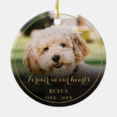 オリジナルペットメモリアルフォト ゴールドスクリプト セラミックオーナメント (裏面)