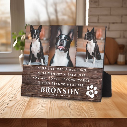 オリジナルペットメモリアルプレート＆写真コラージュ フォトプラーク